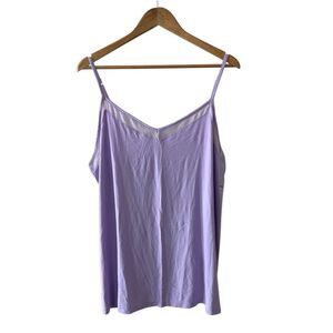 NWT lane Bryant purple lavender tank top plus size 18/20 mesh trim cami